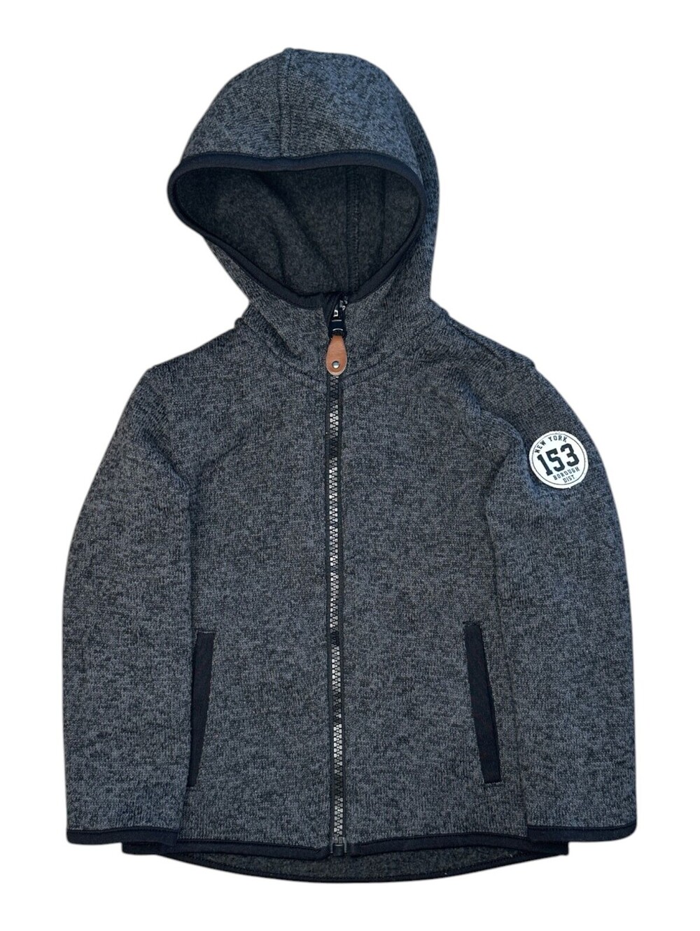 H&M 2T Gray Hooded Zip Fleece Jacket